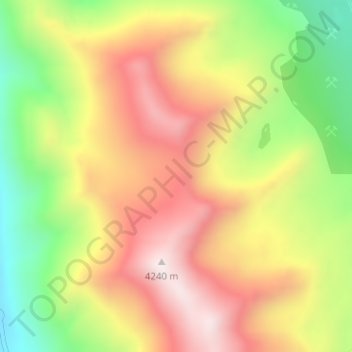 Mapa topográfico Abra Pantano, altitud, relieve