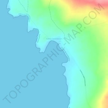 Mapa topográfico Caleta Constitución, altitud, relieve