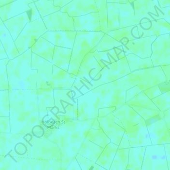 Mapa topográfico Holbeach Marsh, altitud, relieve