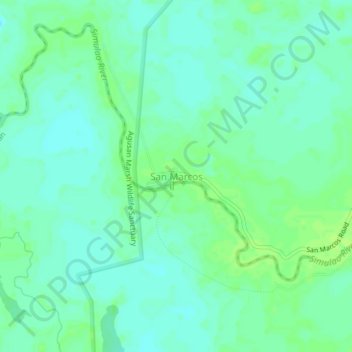 Mapa topográfico San Marcos, altitud, relieve