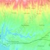 Mapa topográfico Kromengan, altitud, relieve