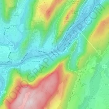 Mapa topográfico Le Port, altitud, relieve