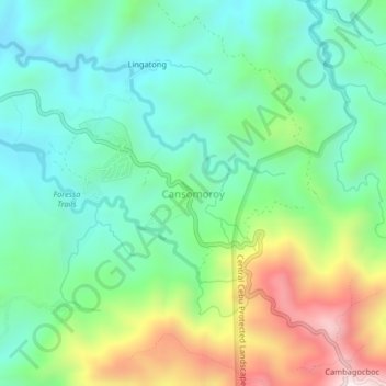 Mapa topográfico Cansomoroy, altitud, relieve