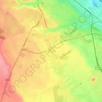 Mapa topográfico Geamăna, altitud, relieve