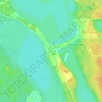 Mapa topográfico Candle Lake, altitud, relieve
