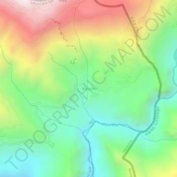 Mapa topográfico Kaurik, altitud, relieve