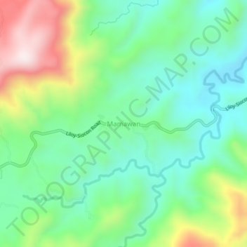 Mapa topográfico Mamawan, altitud, relieve