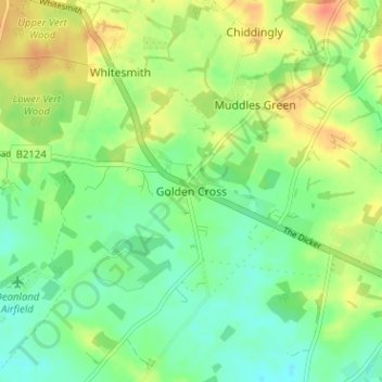 Mapa topográfico Golden Cross, altitud, relieve