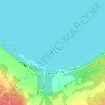 Mapa topográfico Big Bay, altitud, relieve