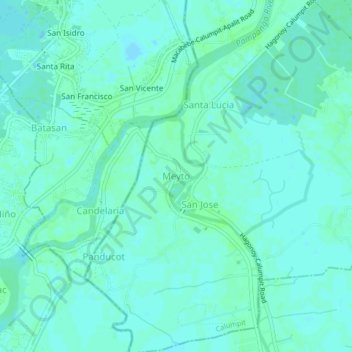 Mapa topográfico Meyto, altitud, relieve