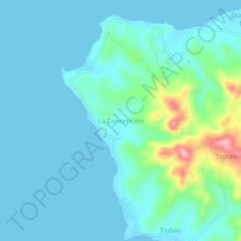 Mapa topográfico La Concepcion, altitud, relieve