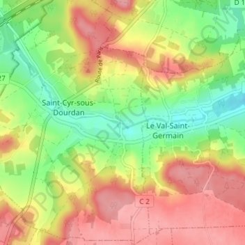 Mapa topográfico Levimpont, altitud, relieve