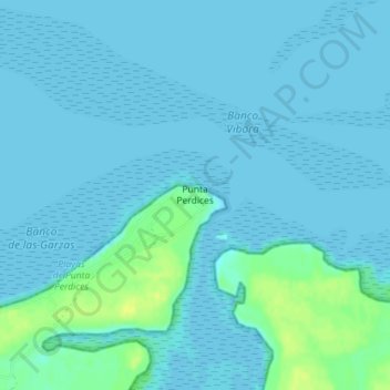 Mapa topográfico Punta Perdices, altitud, relieve
