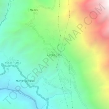 Mapa topográfico Santa Rosa, altitud, relieve