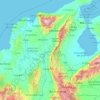 Mapa topográfico Cesar, altitud, relieve