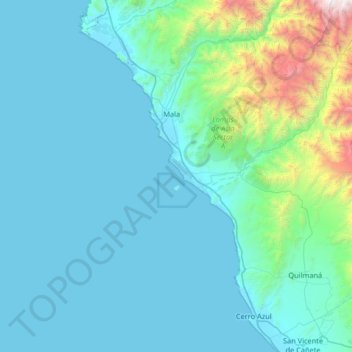 Mapa topográfico Isla, altitud, relieve