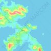 Mapa topográfico Agia Marina, altitud, relieve