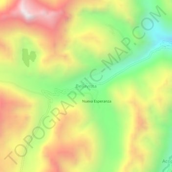 Mapa topográfico Bellavista, altitud, relieve