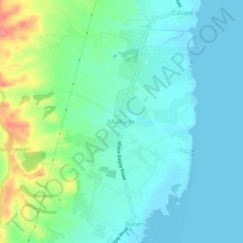 Mapa topográfico Malbago, altitud, relieve