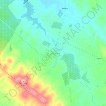 Mapa topográfico Santo Aleixo, altitud, relieve