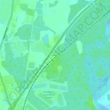 Mapa topográfico O'Leary, altitud, relieve