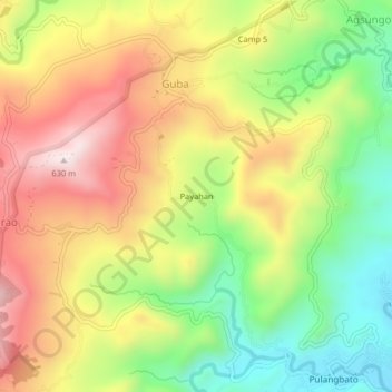 Mapa topográfico Payahan, altitud, relieve