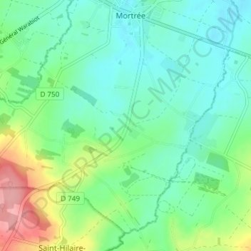 Mapa topográfico Mehéran, altitud, relieve