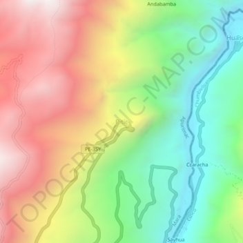 Mapa topográfico Pitic, altitud, relieve
