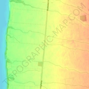 Mapa topográfico Drysdale, altitud, relieve