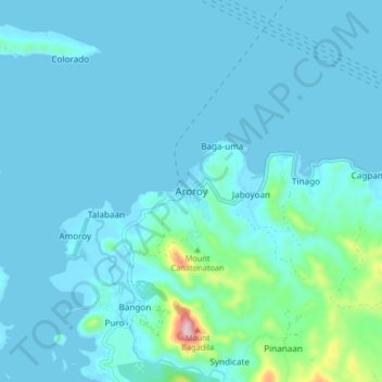 Mapa topográfico Aroroy, altitud, relieve