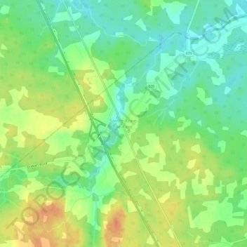 Mapa topográfico Sainte-Anne-de-Kent, altitud, relieve