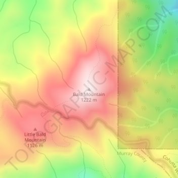 Mapa topográfico Bald Mountain, altitud, relieve
