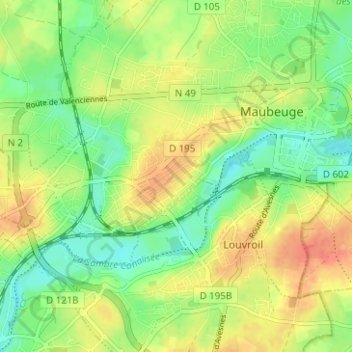 Mapa topográfico Sous-le-Bois, altitud, relieve