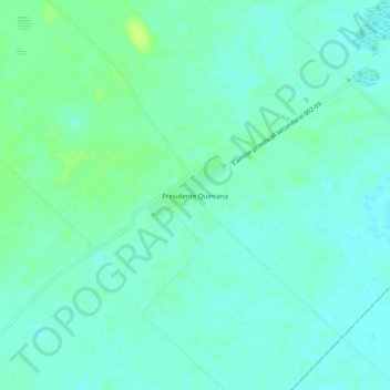 Mapa topográfico Presidente Quintana, altitud, relieve