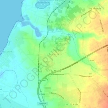 Mapa topográfico Marausa, altitud, relieve