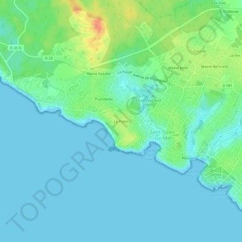 Mapa topográfico Le Platin, altitud, relieve