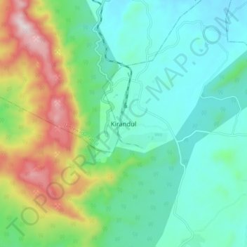 Mapa topográfico Kirandul, altitud, relieve