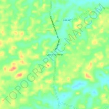Mapa topográfico Unión Porvenir, altitud, relieve