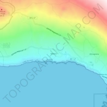 Mapa topográfico Silveira, altitud, relieve