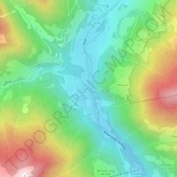 Mapa topográfico Luttach - Lutago, altitud, relieve