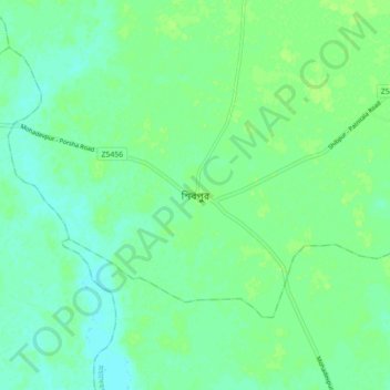 Mapa topográfico Shibpur, altitud, relieve