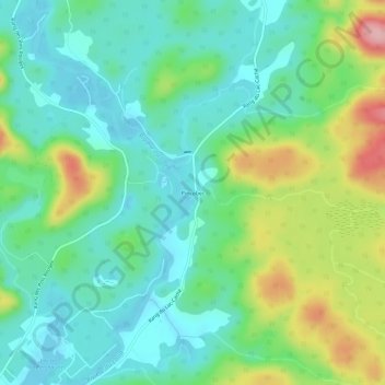 Mapa topográfico Pincebec, altitud, relieve