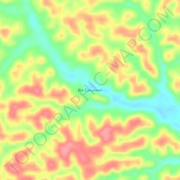 Mapa topográfico Rio Curumuri, altitud, relieve