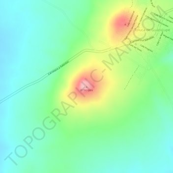 Mapa topográfico El Tecajete, altitud, relieve