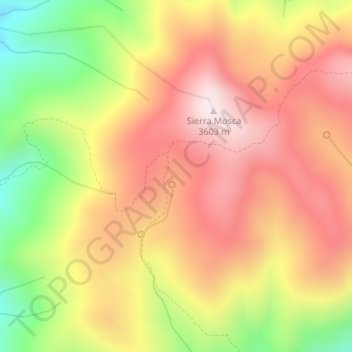Mapa topográfico Cienega Redonda, altitud, relieve
