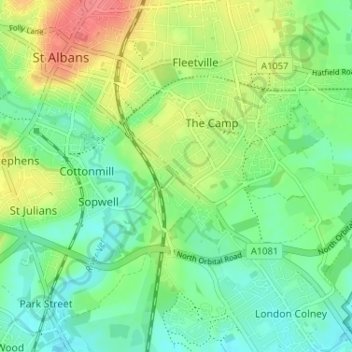 Mapa topográfico Milehouse, altitud, relieve
