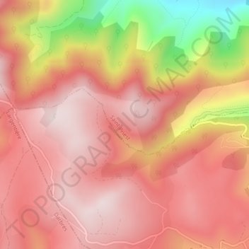 Mapa topográfico Bayone, altitud, relieve