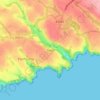 Mapa topográfico Treen, altitud, relieve