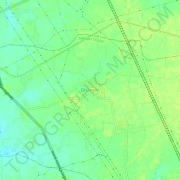 Mapa topográfico Dhaman, altitud, relieve