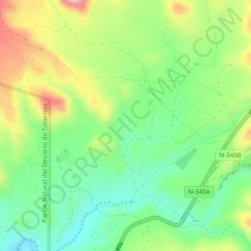 Mapa topográfico Balsa de Gérgal, altitud, relieve